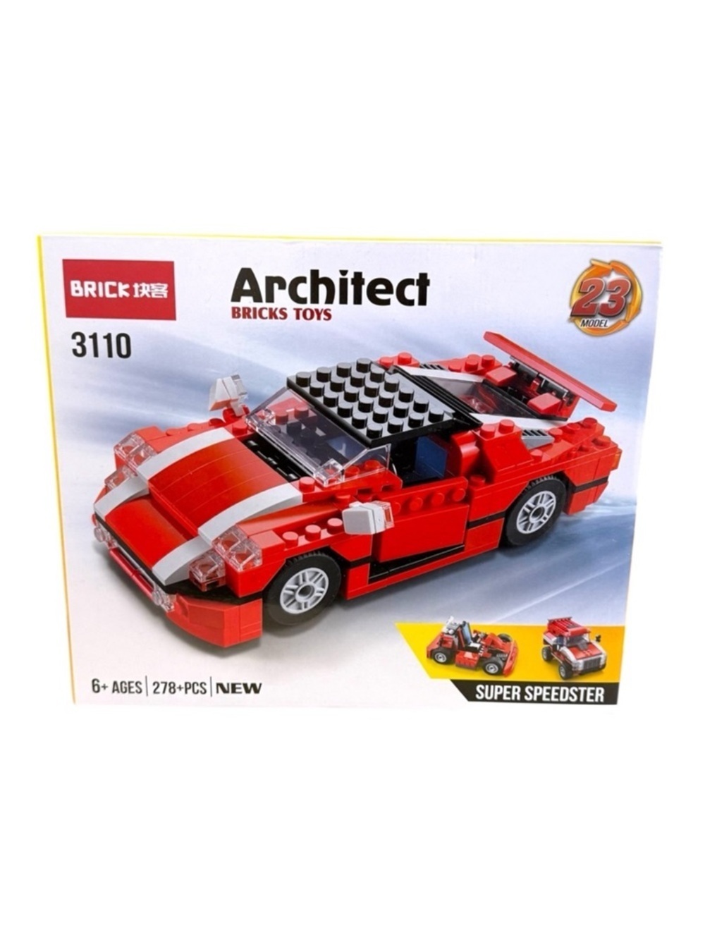 4/$25 Architect Building Brick Set Car Super Speedster 23 Models in 1 NIB